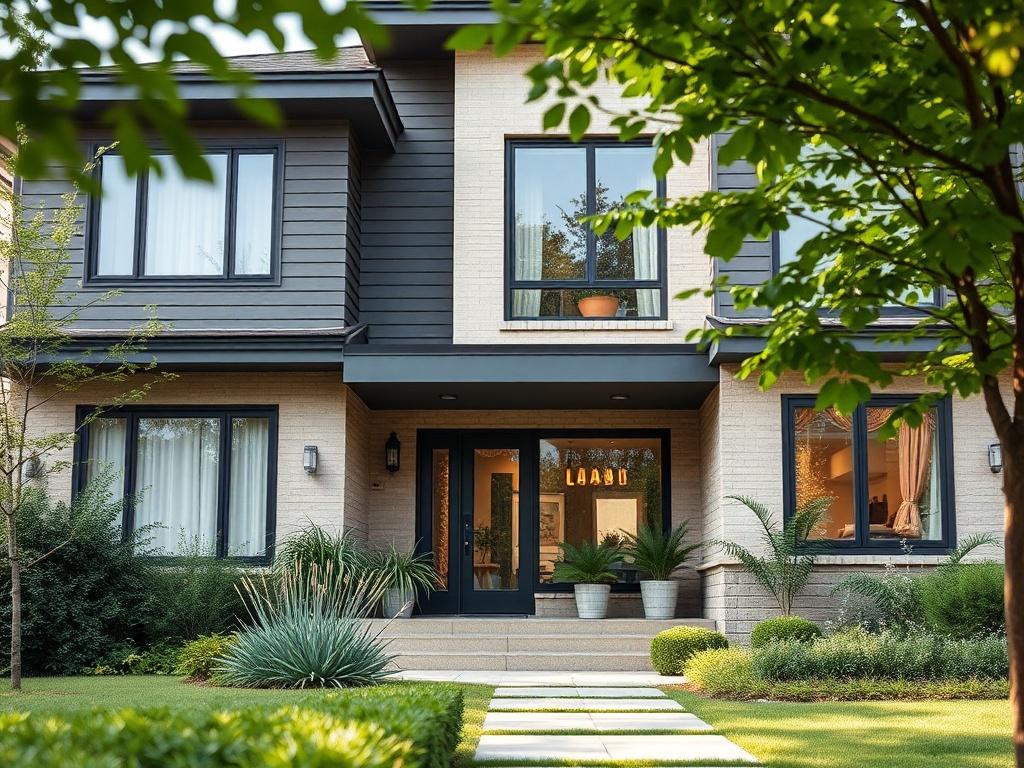 A beautifully crafted residential building in a modern architectural style,